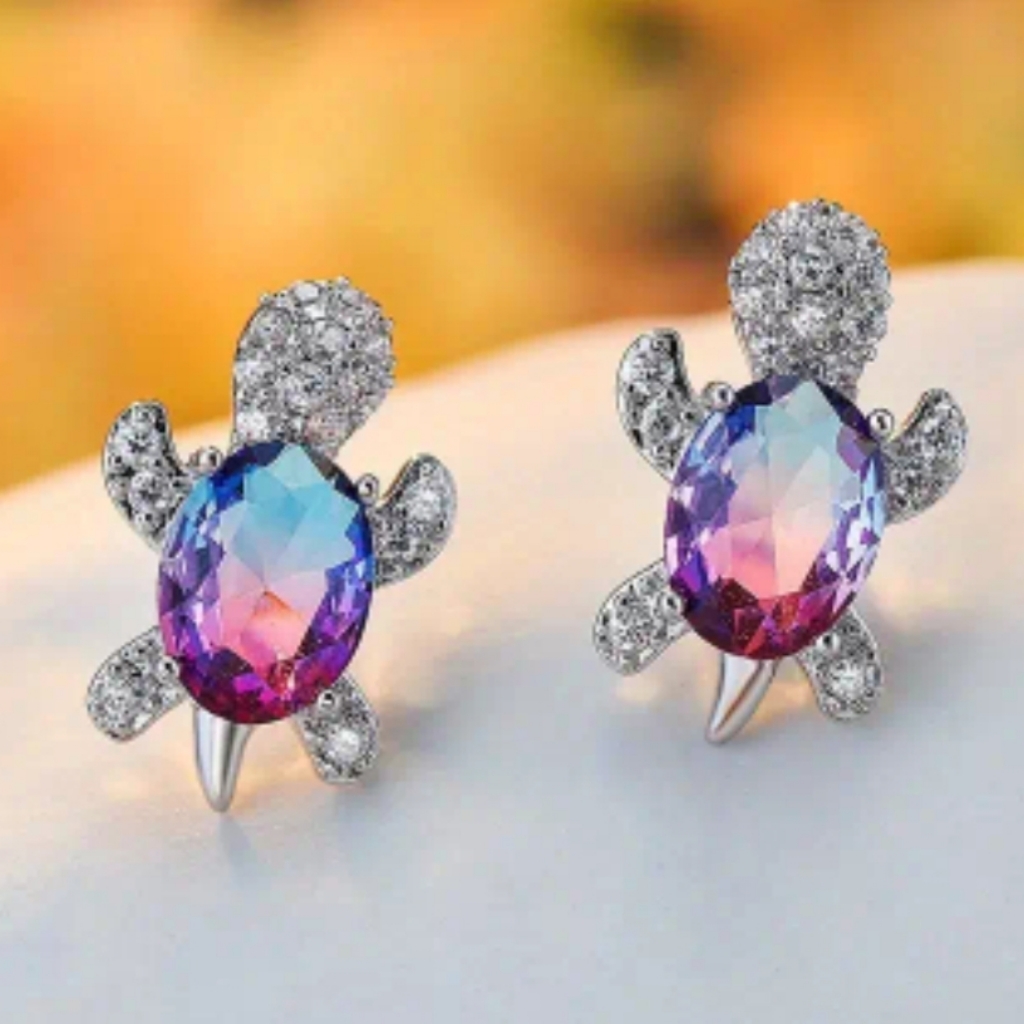 Turtle Gem Studs
